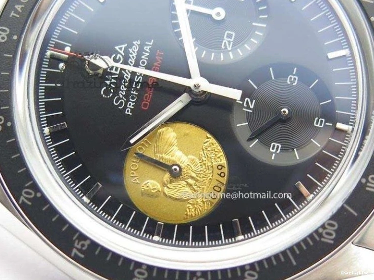 0524 Effortless Speedmaster Apollo 11 On SS Bracelet Manual Winding Chrono Movement 8225